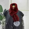 Knitted Scarf Real Rex Rabbit Fur Neckerchief Woman Autumn And Winter Fashion Thermal Shawl Accessories 2020 -