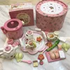 Moder Garden Simulated Kitchen Suit Imitation Tea Set Toy Afternoon take Made of Wood Early Life Education Gift for Girl LJ201211