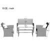 TOPMAX 4 Pieces Outdoor Patio Set All-Weather Rattan Loveseat and Chairs with Tempered Glass Tabletop Cushioned Seats for Garden Lawn and Backyard US a58