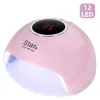 Star 6 Nail Dryer UV nails lamp for manicure dry drying Gel ice polish 12 LED auto sensor 30s 60s 90s art tools 220113