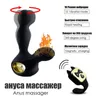 Drahtloser Fernbedienungs -Vibrator -Erhitzen von Prostata -Massager -Butt Plug rotieren 10 Modi Vibration Silikon Sexspielzeug für MEN1212223