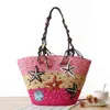 Shopping Bags Bohemian Starfish Starfish Starfish GRANDE Capacità Tote Shoudler Rattan Handabags Casual Summer Beach Big Shopper 220303