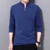 Thick Warm Bottoming Shirt Half Zip Pullover Fashion T Shirts For Men Trends Tops Long Sleeve Tshirts Men Clothes 201116