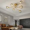 Lampadari Lampadario a led nordico Illuminazione moderna Lampada a sospensione a soffitto per soggiorno Sala da pranzo Camera da letto Cucina Sfera di vetro Apparecchio G9