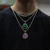 UWIN Buddha Pendant Necklaces For Women Gold Silver Color Colored Gem Necklace Fashion Jewelry New Style Drop 0927322I