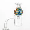 26mm regnbåge pyrex glas bong rökning handgjord täcke carb cap bubbla boll topp oljeplattor bärbar innovativ design kvarts skål tillbehör