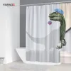 YIMING personnalisable bain de dinosaure impression rideau de douche moisissure lavable salle de bain rideaux décoratifs avec crochet rideau de douche T200711