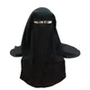 Moslim Bandana Sjaal Islamitisch 3 lagen Niqab Boerka Motorkap Hijab Cap Sluier Hoofddeksels Zwart Gezicht Cover Abaya Stijl Wrap Hoofdbedekking 21849028