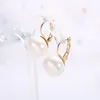 Maikale Simple White Red Pearl Oread Boucles Gold Silver Color Boucles d'oreilles Big Ball With Pearl Drop For Women Girl Jewelry Gift3119505