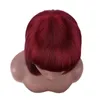 Indiano 100% capelli umani senza cappuccio parrucche Bob capelli lisci vergini parrucca fatta da Mahcine parrucca da 12-16 pollici rosso blu giallo densità 150%