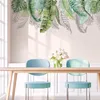 Stile nordico verde foglie tropicali adesivi murali per soggiorno camera da letto cucina decorazione della stanza arte murale autoadesiva T200601