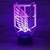 1piece 7 Colors Lamp Anime Attack on Titan Wings of Liberty 3D Light Touch LED Lamp USB or 3AA Batteryoperated Lamp Kids Gift 2010228T