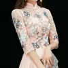 Женское вечернее платье в восточном стиле Women039s Кружевное Cheongsam в китайском стиле Элегантное длинное Qipao Сексуальное тонкое свадебное платье Vestidos XSXXL1685166