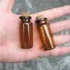 22X50X12.5 mm 10 ml vides petites bouteilles en verre ambré avec bouchons Mini flacons contenants cadeaux bocaux bouteilles de couleur marron 100 pièces
