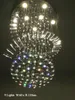 Luxury LED Raindrop Chandelier Crystal Light GU10 LED Lampa Lampor Spola Mount Trappa Belysningsarmatur Rostfritt Stål Kall Vit 110V 220V