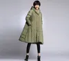 2020 womens winter thick down coats black navy blue army green red plus size clothes female long jackets for women winter LJ201021