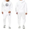 Autumn and Winter Fashion Men's Tracksuit Solid Color Hooded Sweater + Jogging Casual Pants Jott Print Design Clothing 220308