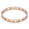 Pulsera romana con grillete de acero inoxidable y plata a la moda, joyería, brazaletes de oro rosa, pulseras para mujer, pulsera 2591