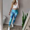 Pantaloni da yoga tie-dye jacquard inchiostro da donna Leggings sportivi fitness slim hip-up per donna Accessori palestra 11 colori XS S M L XL H1221