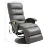 Comfortable Massage Recliner Grey Faux Leather Heat Function Remote Control 8461949