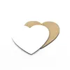 승화 빈 나무 컵 매트 열 전송 낭만적 인 심장 모양의 코스터 홈 데스크탑 장식 DIY 선물