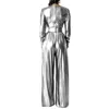 Formele kleding Kantoor dame Trendy ontwerp Pure kleur Empire Taille Losse volledige lengte Jumpsuit Newon Lente Dames V-hals Romper T200618