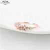 Delicati anelli di cristallo CZ per le donne Ragazze Dainty Anello sottile Oro argento Colore Cubic Zirconia Anello Gioielli regalo di nozze H40