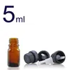 5ml Amber Glass Essential Oil Sample Bottles Vials With Orifice and Cap for Perfume Aromatherapy Container