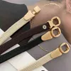 Gold Buckle Dress Belt for Women Elastic PU Leather Ladies Thin Belt Beige Black Waist Belt Strap Femme Faja G220301