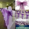 100 pcs / parti 30colors alternativ bröllop organza stol täcker sashes fest bröllop dekoration båge