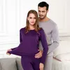 2024Perfering 2/Pcs Velvet Thick Underwear For Men Woman Warm Layered Clothing Pajamas Set Thermal Long Johns Hot-Dry 201217