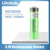 Liitokala 18650 Batteri 100% Ny original NCR18650B 3.7V 3400MAH 18650 Lithium Uppladdningsbart batteri för ficklampa