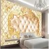 Luxe europese stijl sieraden wallpapers zachte pakket diamant muurschildering woonkamer 3d stereoscopisch behang