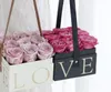 Presentförpackning Blommor Box med handhåll Kram Bucket Rose Florist Party Packing Cardboard Packaging Bag1