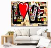 Nowoczesne Czerwone Wall Art HD Abstrakcyjny wystrój Living Zdjęcia 3D Malarstwo Plakat Plakat Graffiti Cuadros do ulicy Love Room Canvas Art JllCB