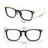 New Original Black Buffalo horn Eyewear Circular Full Frame Eyeglasses Titanium Optical Vintage Glasses Design Classical Model Square Frames Size:51-20-145MM