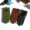 Gants de Style Punk en cuir naturel pour femmes, rivet en cuir véritable, évider, rouge, vert, gants de conduite de moto R749 201104