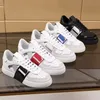 Designerskor Skarvning Trendiga Sneakers Punk Låg Män Kvinnor Äkta läder Platttryck Vit Svart Chaussures Sport Skateboardåkning Fritidsskor med låda Storlek 35-46