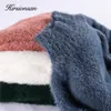 Hirsionsan Pull Femmes Hiver Mink Cachemire Pulls Casual O Cou Doux Pull Chaud Automne Mohair Pulls Pull Femme 201221