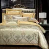 Copripiumino in raso di cotone dorato lenzuolo in cotone matrimoniale king size 4 pezzi set biancheria da letto di lusso set letto ricamato fodere per cuscini T200706