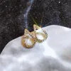 2020 Nieuwe Collectie Eenvoudige Mode-sieraden 925 Sterling Silvergold Fill Pave White Sapphire Party Water Drop Women Wedding Stud Earring Gift