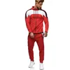 Hommes Spotrs Costume Deux Pièces Ensemble Hommes Zipper Hoodie Veste Sweat + Pantalon Homme Sweat À Capuche Jogging Survêtement Sportswear Outfit 5XL 201130