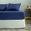 Folhas de lençóis 1 PC Bed Roupa Euro Sólida Cor Fitted Chapa King Size Colchão Capa160x200 Dupla Cheio