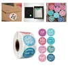 500pcs/roll 10 Styles Flowers Heart Thank You Adhesive Sticker Scrapbooking Handmade Business Packaging Seal Decoration Stickers