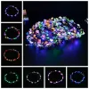 Blinkande LED-strängar Glödblomma Crown Headbands Light Party Rave Floral Hair Garland Lysous Wreath Wedding Flower Gift