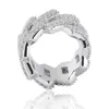 Nowa Fashion Diamond Ring Men Hip Hop Biżuteria Bling Stone Iced Out 18k Pozłacane pierścienie