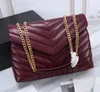Designer Handväskor Hot Square Fat Loulou Chain Bag Real Leather Women's Handväska Stor-kapacitet Axelväskor 25cm och 32 cm toppkvalitet Quilted Messenger Bag