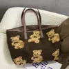 Mulheres Cordeiro Como Tecidos Bolsa de Ombro Bolsas de Urso de Pele Fofa Bolsas de Compras Q1QA221L