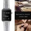 Women Girl Glitter Pu Leather Sports Iwatch Band Strap لـ Apple Watch Series7 6 SE 5 4 3 2 1 38mm/40mm/41mm 42mm/44mm/45mm