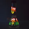 Glass Bongs Straight Perc Mushroom Pattern Oil Dab Rigs Glow in The Dark Beaker Bong 18mm Female Joint Hookahs With Bowl & Diffused Downstem Water Pipes